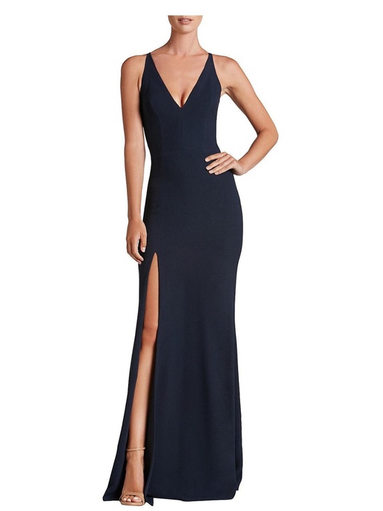 Dress the Population Dresses & Skirts - Dress The Population Iris sleeveless mermaid gown, midnight blue. Medium.